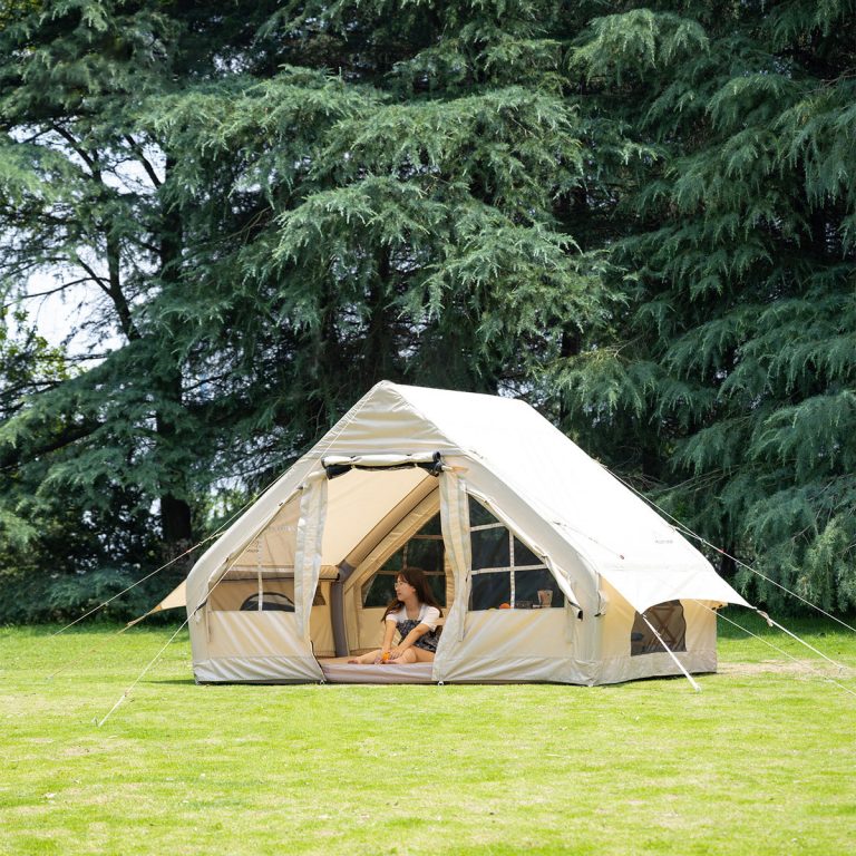 glamping tent set up